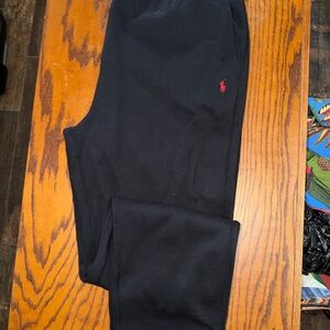 Polo by Ralph Lauren Black Sweatpants with Red Logo